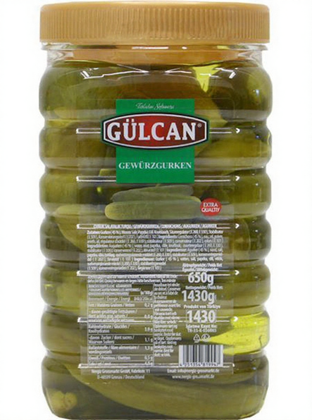 Gulcan Cubuk Salatalik Tursu / Suolakurkku mausteliemessä 1430/650g PET - Kurkkusäilykkeet - 18953 - 1