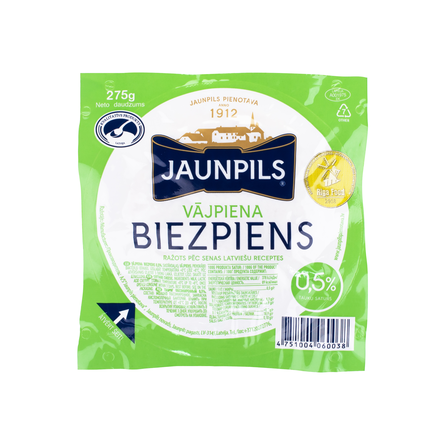 Jaunpils Skim milk Curd/ Raejuusto 0,5% 275g - Erikoisjuustot - 19933 - 1
