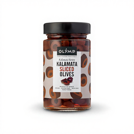 Olymp Kalamata Sliced Olive / Viipaloitu oliivit suolavedessä 320/150g CAM - Oliivisäilykkeet - 19163 - 1