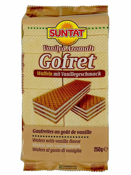 Suntat Waffles with vanila flavour / Vaniljanmakuiset vohvelit 250g - Täytekeksit ja vohvelit - 19783 - 1