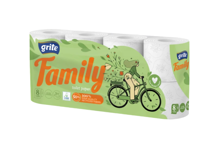 Grite Family Wc-Paperi 8rulla - Talouspaperit ja WC-paperit - 18683 - 1