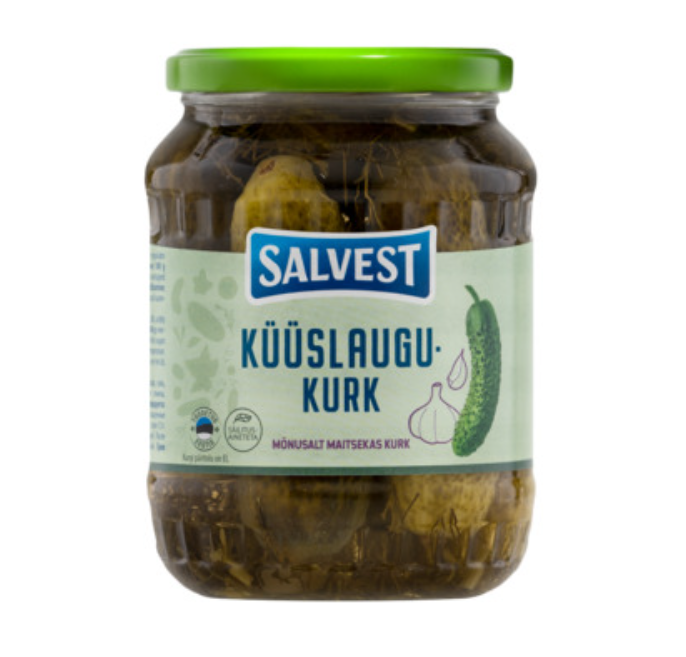Salvest Marinated Cucumbers/ Valkosipulikurkku 675g CAM - Kurkkusäilykkeet - 19833 - 1