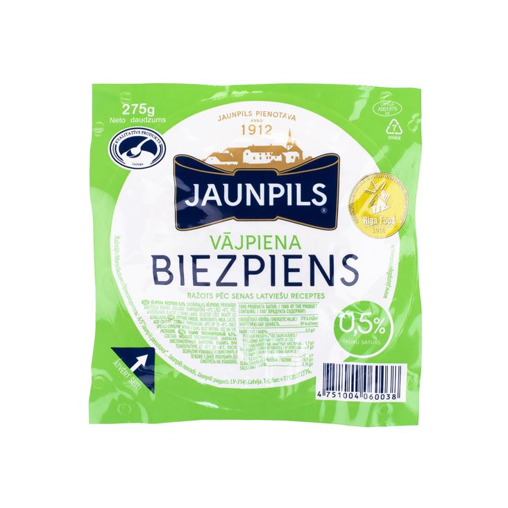 Jaunpils Skim milk Curd/ Raejuusto 0,5% 275g - Erikoisjuustot - 19933 - 1