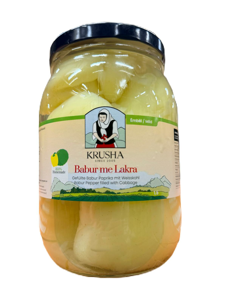 Krusha Pickled Babur Pepper / Babur- paprika suolaliemessä 1,5kg CAM - Vihannessäilykkeet - 9513 - 1
