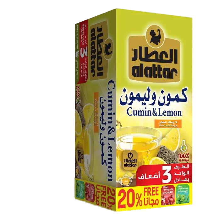 Al Attar Cumin-Lemon Tea/ Kumina-Sitruuna Tee 24x3g - Vihreä tee - 19243 - 1