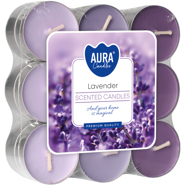 Aura Scented Candles Lavender/ Tuoksulämpökynttilät 18kpl - Koti ja käyttötavara - 17973 - 1