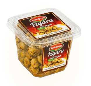 Aydogmus Izaga Yesil Zeytin / Grillatut vihreät oliivit öljyssä 300g - Oliivisäilykkeet - 21583 - 1