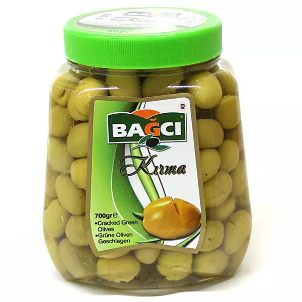 Bagci Kirma Yesil Zeytin/ Rikottu vihreät oliivit 700g - Oliivisäilykkeet - 613 - 1