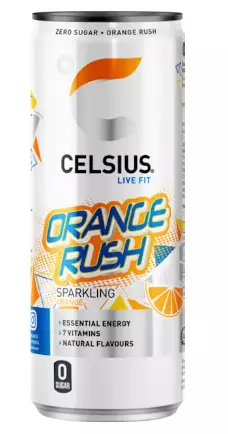 Celsius Orange Rush Energiajuoma 355ml TNK - Energiajuomat - 15663 - 1
