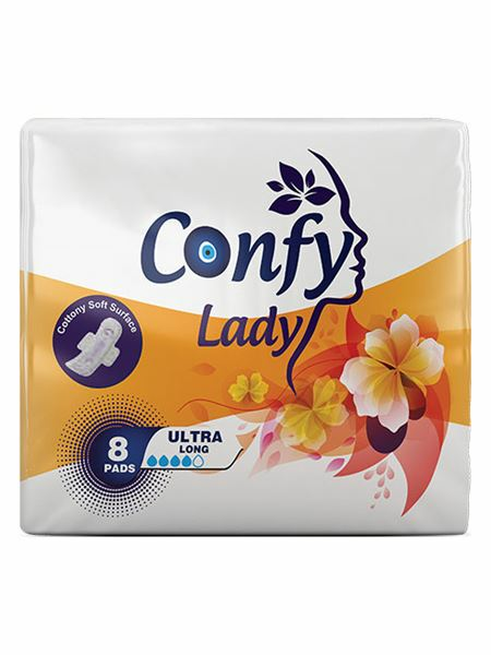 Confy Lady Hygienic Pad Ultra Long STD/ Terveysside 8kpl - Hygieniatarvikkeet - 19493 - 1