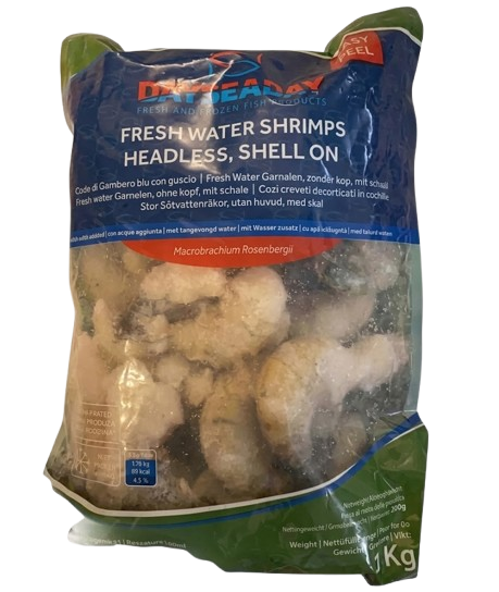 Dayseaday Fresh Water Shrimps HLSO/ Jättikatkarapu 8/12 1KG - Pakasteäyriäiset - 6913 - 1