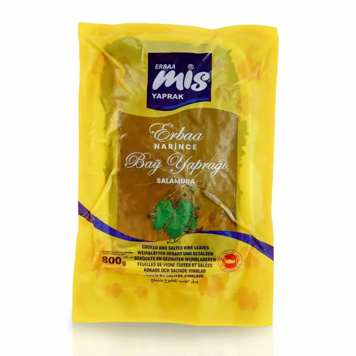 Erbaa Mis Yaprak Salamura / Keitetyt&suolatut viiniköynnöksen lehdet 800g VAKUM - Vihannessäilykkeet - 8513 - 1