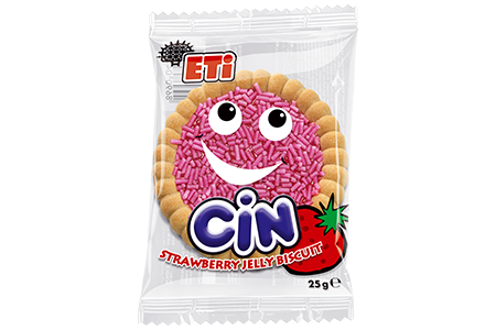 Eti Cin Strawberry Biscuit / Mansikkakeksi 25g - Täytekeksit ja vohvelit - 17323 - 1
