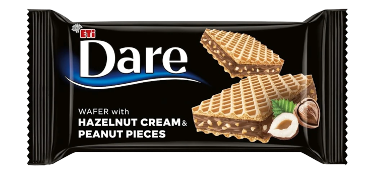 Eti Dare Hasselpähkinä-vohvelipatukka maapähkinäpaloilla 36g - Patukat - 19983 - 1