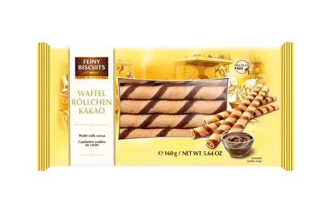Feiny Biscuits Vohvelirulla Kaakao 160g - Täytekeksit ja vohvelit - 13923 - 1