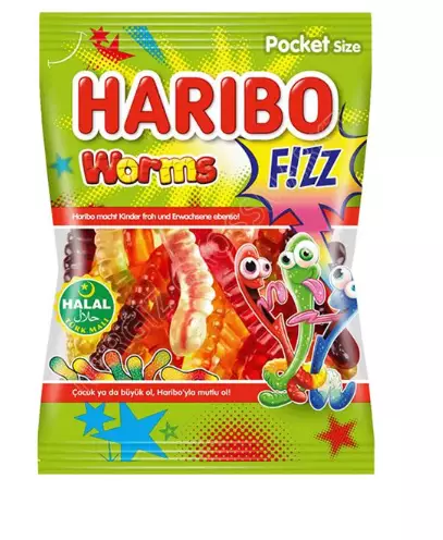 Haribo Worms Fizz Karkkipussi 80g - Irtomakeiset - 15723 - 1