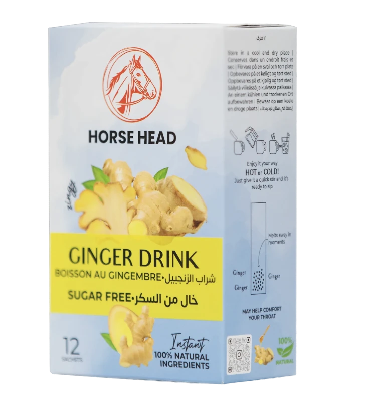 Horse Head Ginger Tea / Inkivääriteepussi SOKERITON 12x8g - Terveys teet - 19993 - 1