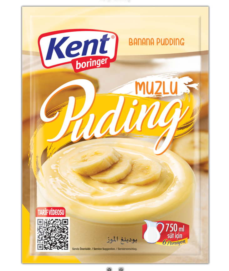 KentBor Banana Puding/ Banaani Vanukasjauhe 125g - Vanukkaat ja jälkiruoka-ainekset - 19093 - 1