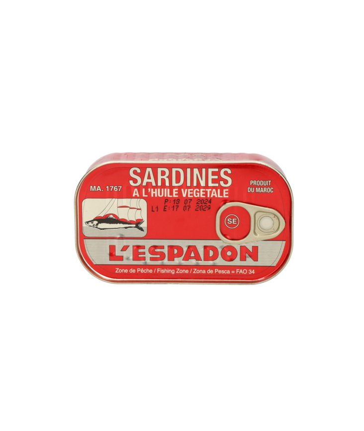 L'Espadon Sardines in Oil/ Sardiinit Ölyssä 125g TNK - Kala- ja äyriäissäilykkeet - 20053 - 1