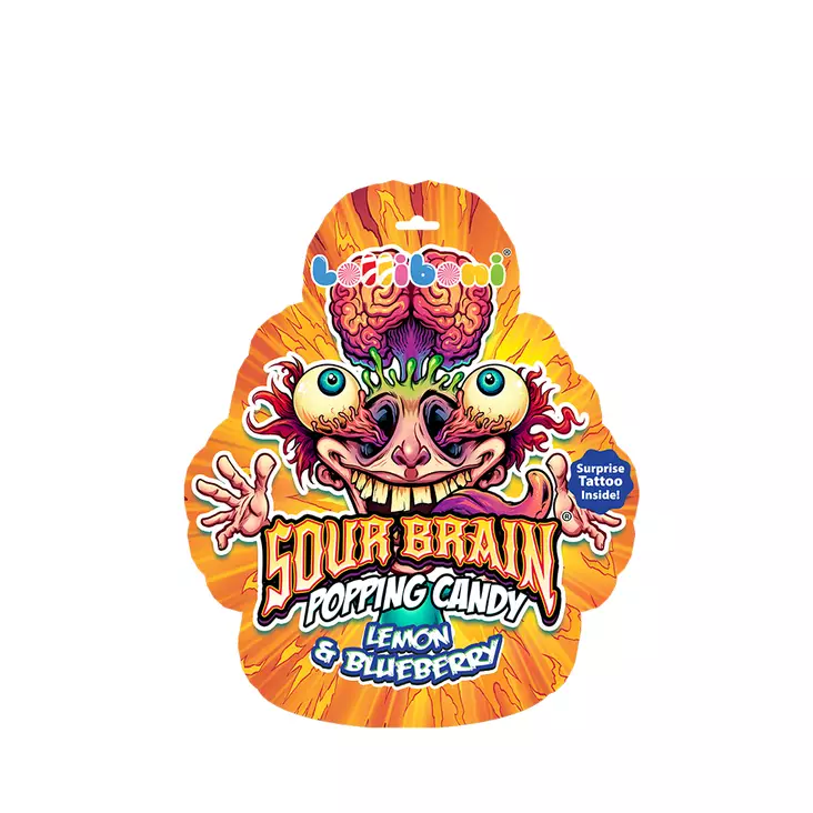 Lolliboni Sour Brain Popping Candy Lemon&Blueberry 18g - Irtomakeiset - 14173 - 1