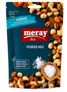 Meray Power Mix Pähkinäsekoitus paahdetut&suolatut kurpitsasiemmenilla 150g - Pähkinät - 15623 - 1