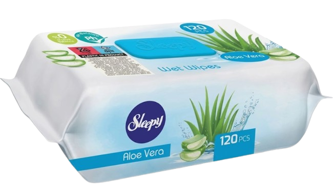 Sleepy Aloe Vera Wet Wipes/ Kosteuspyyhe 120kpl - Siivousvälineet ja tarvikkeet - 11773 - 1