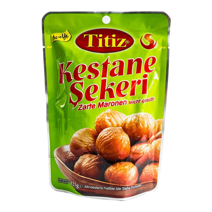 Titiz Kestane Sekeri / Paahdettu Kastanja sokeroitu(vihreä) 125g - Kuivatut hedelmät - 4743 - 1
