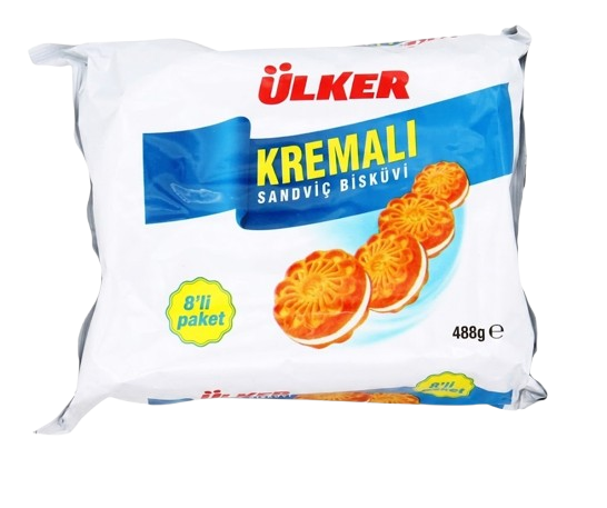 Ulker Sandwich Buiscuit/ Kerma sandwich Keksi 488g - Täytekeksit ja vohvelit - 17013 - 1