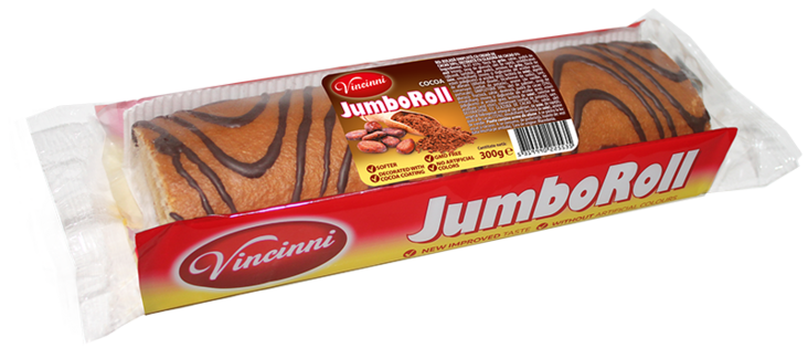 Vincinni Jumbo Roll Cocoa/ Kaakao Rullattu Sokerikakku 300g - Täytekeksit ja vohvelit - 18033 - 1