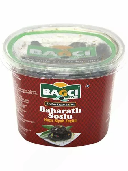 Bagci Baharatli Soslu Hazir Siyah Zeytin / Mausteinen musta oliivi 400g - Oliivisäilykkeet - 7784 - 1