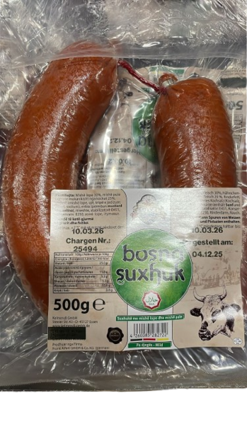 Bosna Sudzuk Mild / Bosnialainen naudan&kananmakkara 500g - Sucuk makkarat - 18864 - 1