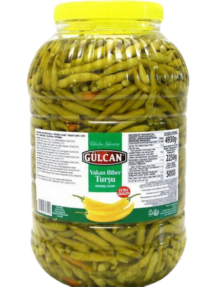Gulcan Yakan Biber Tursu / Chilipaprikat suolaliemessä 5/1 5kg - Pepperonisäilyke - 18764 - 1