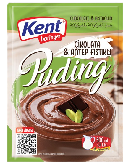KentBor Chocolate & Pistachio Puding/ Suklaa & Pistaasi Vanukasjauhe 100g - Vanukkaat ja jälkiruoka-ainekset - 19104 - 1