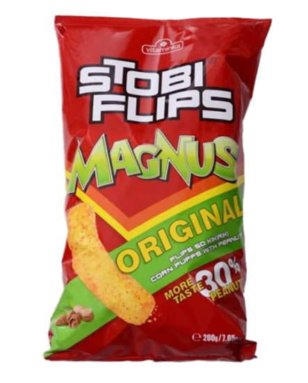 Vitaminka Stobi Flips Magnus Maissi-pähkinänaksu 200g - Sipsit - 19864 - 1