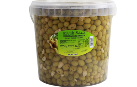 Zine Green Garlic Olives/ Vihreä Oliivit Valkosipulilla 8kg - Oliivisäilykkeet - 18604 - 1