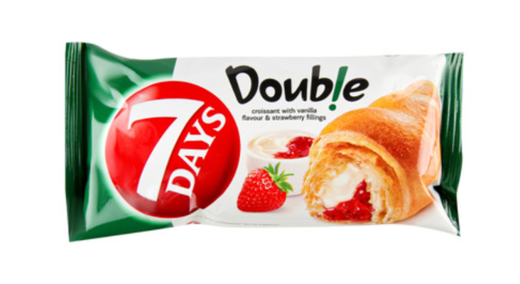 7 Days Croissant/ Vanilja-Mansikka Kroisantti 60g - Täytekeksit ja vohvelit - 19824 - 1