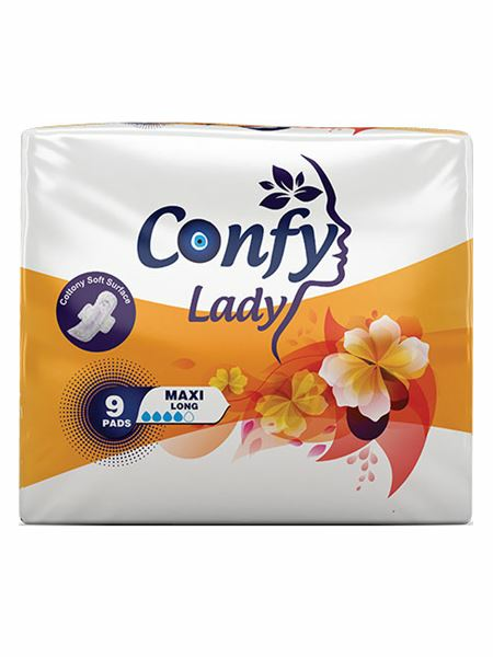 Confy Lady Hygienic Pad Maxi Long/ Terveysside 9kpl - Hygieniatarvikkeet - 19394 - 1