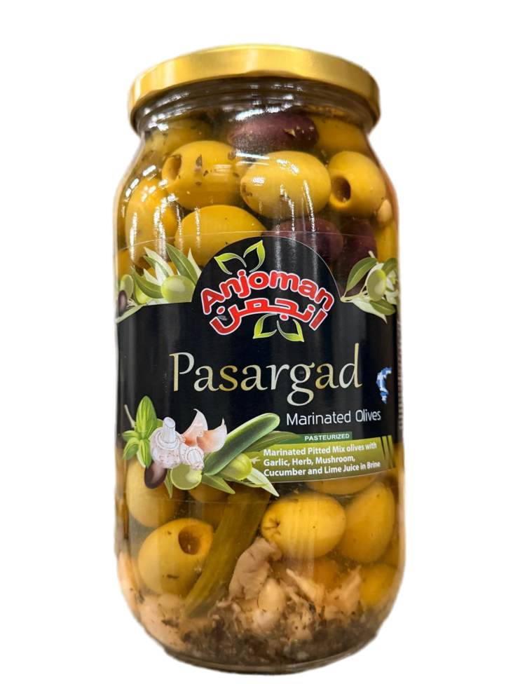 Anjoman Pasargad Mix Olives / Kivettömiä oliivilajitelma 960g CAM - Oliivisäilykkeet - 19314 - 1