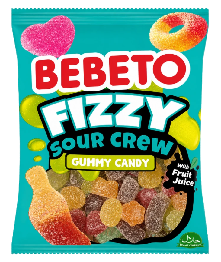 Bebeto Fizzy Sour Crew Karkkipussi 80g - Irtomakeiset - 20464 - 1
