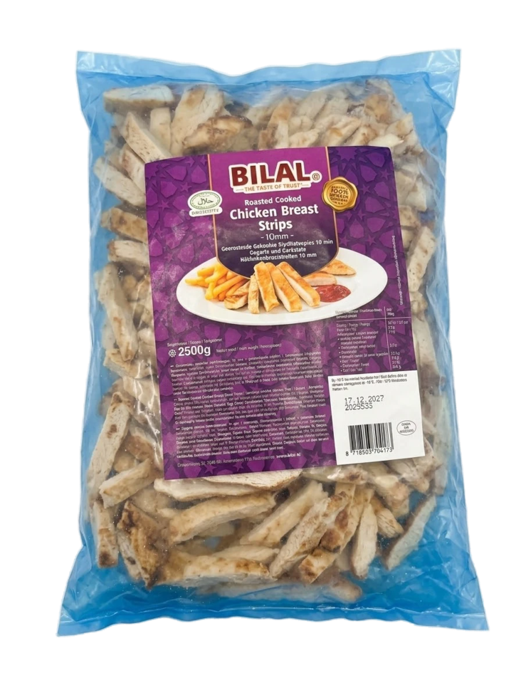 Bilal Chicken Breast Strips/ Kanan pala 10mm 2,5kg - Kana pakasteet - 19614 - 1