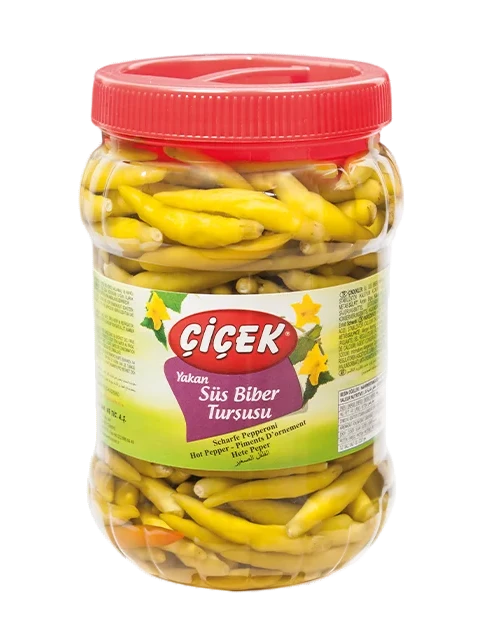 Cicek Yakan Sus Biber Tursusu / Chilipaprikat suolaliemessä 1350/600g PET - Pepperonisäilyke - 16894 - 1
