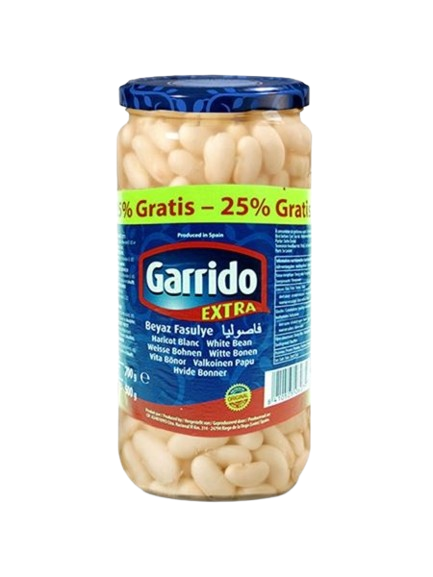 Garrido Extra Beyaz Fasulye / Valkoiset pavut 720ml +25% CAM - Papu- ja linssisäilykkeet - 2574 - 1