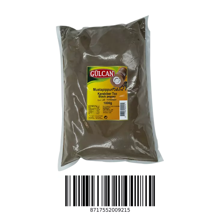 Gulcan Baharat KaraBiber Toz / Mustapippuri Jauhe 1kg - Yleismausteet - 2764 - 1