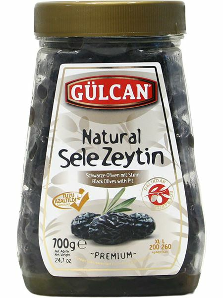 Gulcan Black Olives / Mustat oliivit XL-L 200-260 700g - Oliivisäilykkeet - 19464 - 1