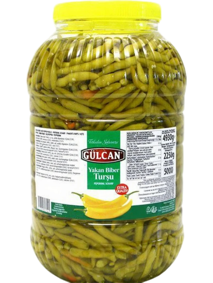 Gulcan Yakan Biber Tursu / Chilipaprikat suolaliemessä 5/1 5kg - Pepperonisäilyke - 18764 - 1