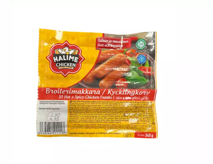 Halime Chicken Broilerimakkarat (Tulinen) 340g - Nakki pakasteet - 13484 - 1