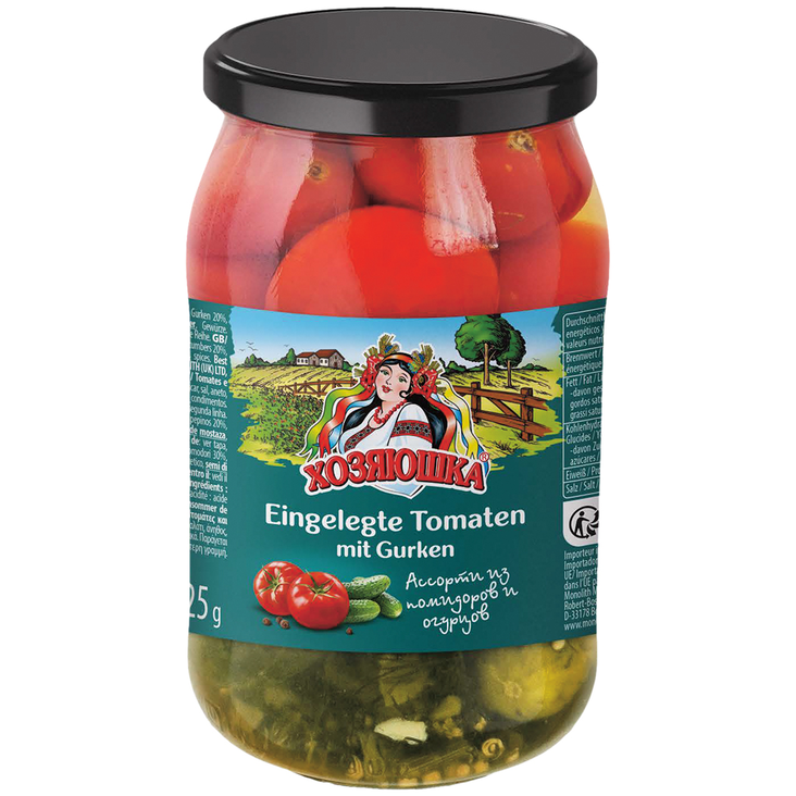 Hosyaushka Pickled Tomato-Cucumber/ Mausteiset kurkut&tomaatit 850/425g CAM - Kurkkusäilykkeet - 20734 - 1
