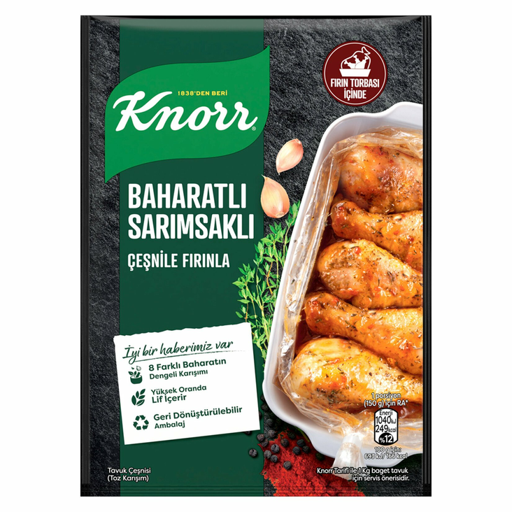 Knorr Baharatli Sarimsakli/ Tulinen Valkosipuli-Kanamauste 34g - Erikoismausteet - 17824 - 1