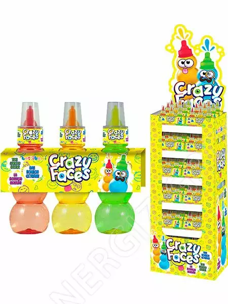 Lolliboni Crazy Faces Drink 3x70ml DISPLAY - Irtomakeiset - 9094 - 1