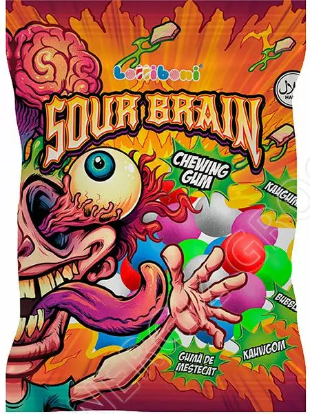 Lolliboni Sour Brain Gum 80g - Irtomakeiset - 10184 - 1
